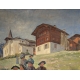 Tableau "Sortie d'école" par FRANZONI