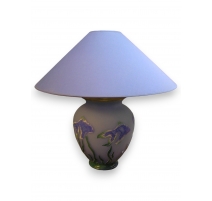 Lampe bleue avec décor poissons