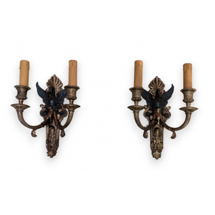  Paire d'appliques style Empire en sur  Moinat SA  - Antiquités décoration