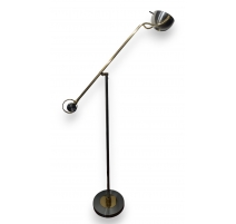 Lampadaire en laiton et métal chromé
