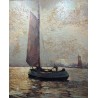 Tableau \"L\'Ewer à l\'aube\" signé Rud. GUBA