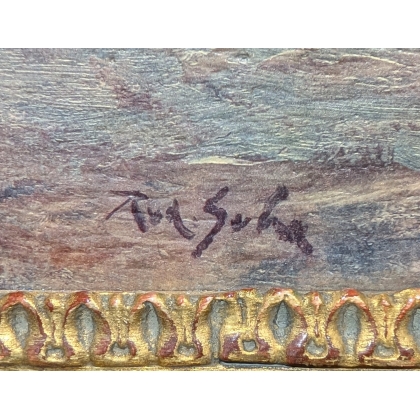 Tableau \"L\'Ewer à l\'aube\" signé Rud. GUBA