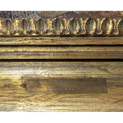 Tableau \"L\'Ewer à l\'aube\" signé Rud. GUBA