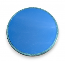 Miroir rond bordure en laiton émaillé vert