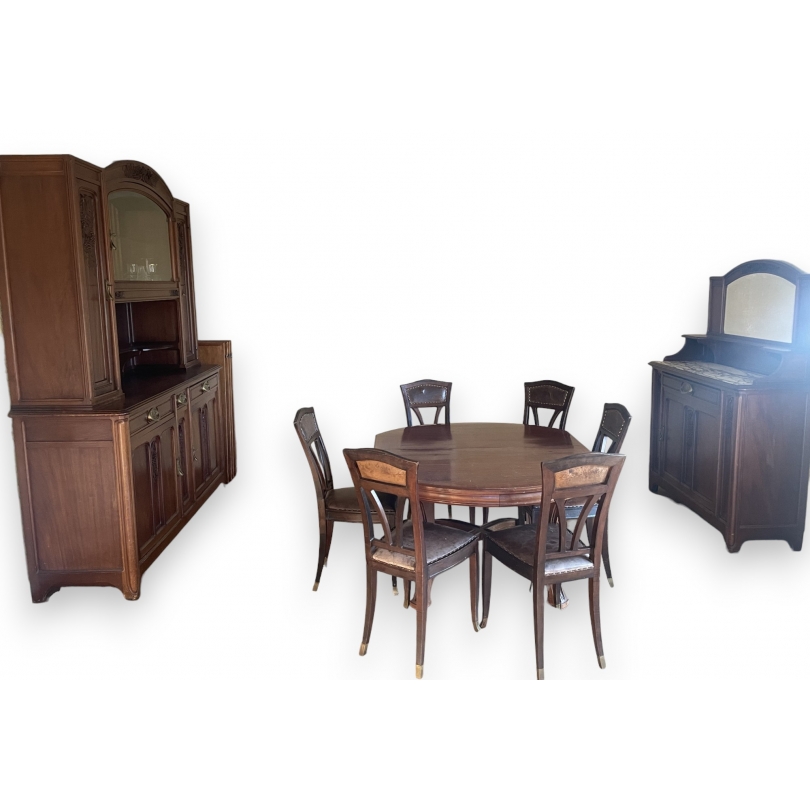 Salle à manger Art Nouveau en acajou