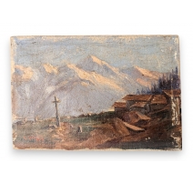 Tableau "Montagne" signé C. COCHET 1923