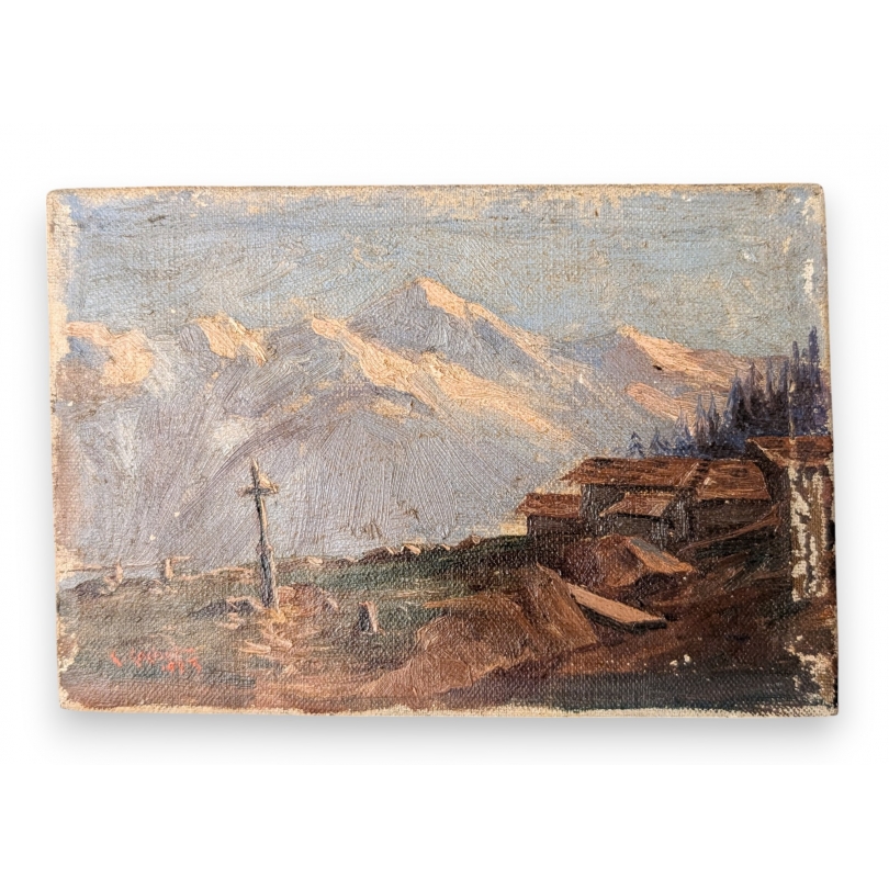 Tableau "Montagne" signé C. COCHET 1923