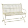 White-painted iron folding bench