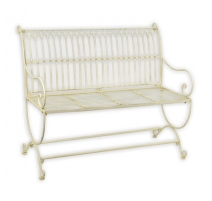 Banc pliant en fer peint blanc
