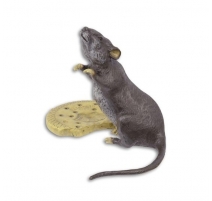 Bronze Souris et son biscuit peint à froid