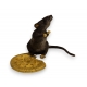 Bronze Souris et son biscuit peint à froid
