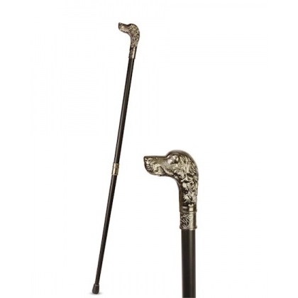 Aluminium walking stick with a dog-shaped handle