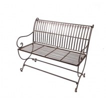 Banc pliant en fer peint brun