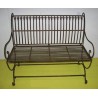 Banc pliant en fer peint brun
