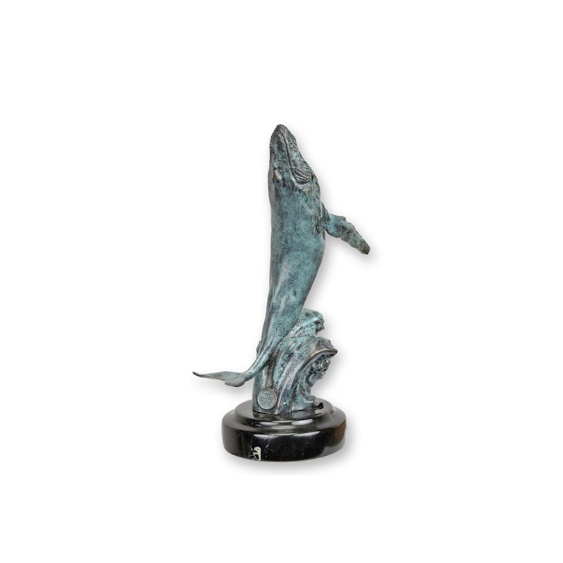 Bronze à patine verte Baleine