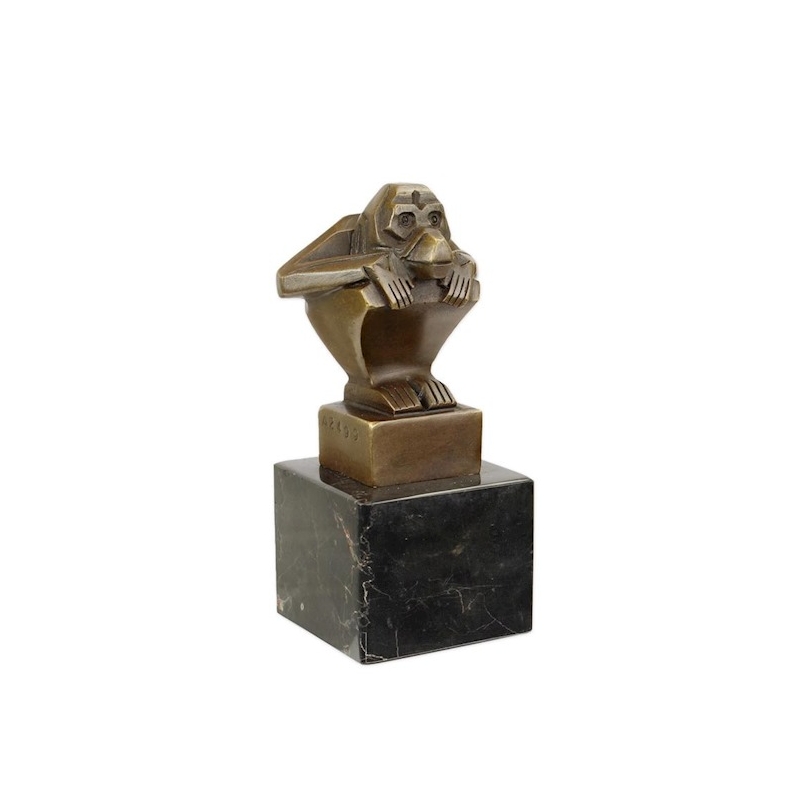 Bronze Singe socle marbre noir