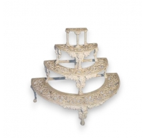 Porte-plantes demi-lune en fonte blanche