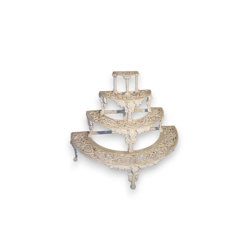 Porte-plantes demi-lune en fonte blanche