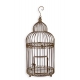Cage à oiseaux en fer forgé brun