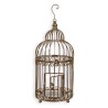 Cage à oiseaux en fer forgé brun