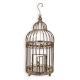 Cage à oiseaux en fer forgé brun