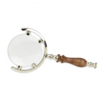 Loupe en bois et laiton chromé