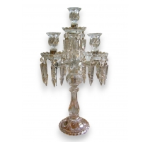 Chandelier, 4 bougeoirs, en verre