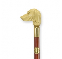 Canne avec poignée Tête de chien en résine