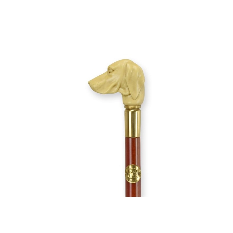 Canne avec poignée Tête de chien en résine