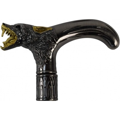 ‘Wolf’s Head’ aluminium walking stick