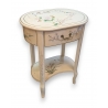 Table d'appoint laquée blanche, décor chinois