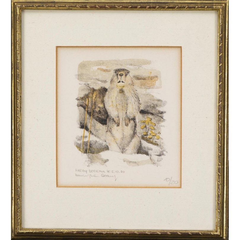 Lithograph entitled ‘Marmotte’, signed COSANDEY