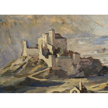 Tableau \"Sion\" signé P. Rt. PERRIN