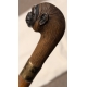 Canne pommeau tête de singe en bois sculpté