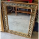 Miroir style Louis XVI à rinceaux dorés et verts