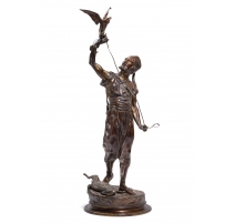 Bronze "Le fauconnier" signé P.J. MÈNE