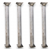Suite de 4 colonnes en marbre de Carrare