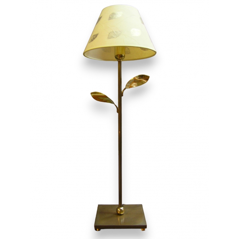 Lampe de table en laiton patiné, doré