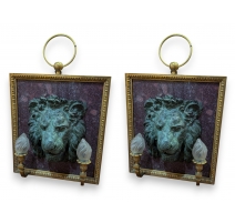 Paire d'appliques "Lions".