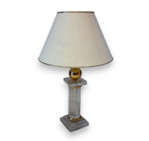 Lampe en plexiglas et laiton doré