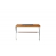Bureau Trocadero en inox et cuir noir