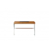 Bureau Trocadero en inox et cuir noir