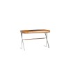 Trocadero desk in stainless steel and black leather