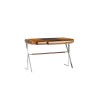 Trocadero desk in stainless steel and black leather
