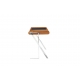 Bureau Trocadero en inox et cuir noir