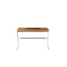 Trocadero desk in stainless steel and black leather
