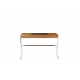 Bureau Trocadero en inox et cuir noir