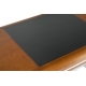 Bureau Trocadero en inox et cuir noir