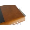 Trocadero desk in stainless steel and black leather