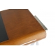 Bureau Trocadero en inox et cuir noir